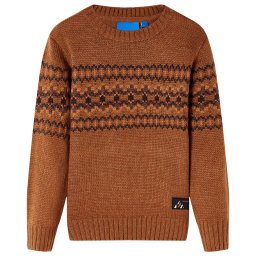 vidaXL Gyerek pulóver kötött Cognac 104