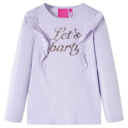 vidaXL Gyerek póló hosszú ujjú Light Lilac 128