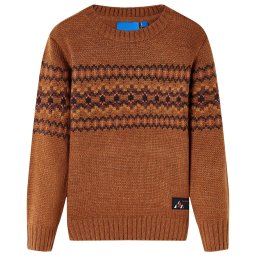 vidaXL Gyerek pulóver kötött Cognac 92