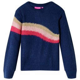 vidaXL Gyerek pulóver kötött Navy 128