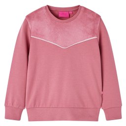 vidaXL Gyerek pulóver Velvet Patchwork málna 128