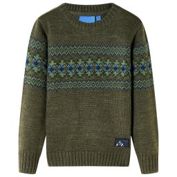 vidaXL Gyerek pulóver kötött khaki 104