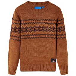 vidaXL Gyerek pulóver kötött Cognac 116