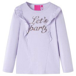 vidaXL Gyerek póló hosszú ujjú Light Lilac 140