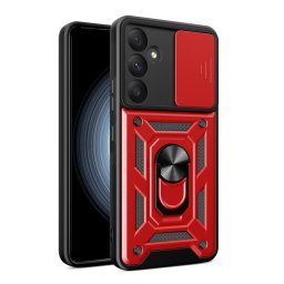 RING KAMERA Borító tartóval Samsung Galaxy A55 5G piros