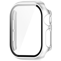 PC FULL COVER Műanyag borítás üveggel Apple Watch 10 46mm ezüsthöz