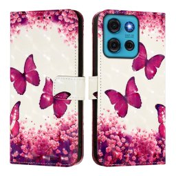 ART Tárcatakaró a Motorola Moto-hoz G75 5G PINK BUTTERFLY