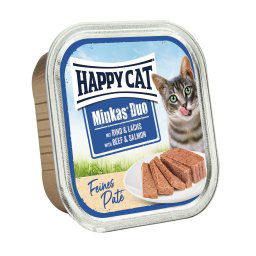 Happy Cat Minkas Duo paté - Marha és vadlazac 16 x 100 g
