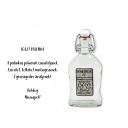 Csatosüveg fémcímkés Boldog Névnapot! Igazi pálinka 200ml - Óncimkés csatos üveg