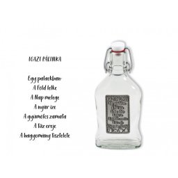Csatosüveg fémcímkés Igazi pálinka A Föld lelke... 200ml - Óncimkés csatos üveg