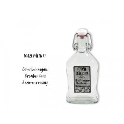 Csatosüveg fémcímkés Igazi pálinka Bánatban vígasz... 200ml - Óncimkés csatos üveg