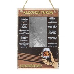 Alkoholtükör vicces fatábla 15x21cm - Vegyes tréfás termékek