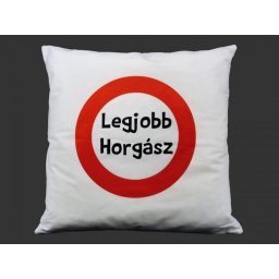 Díszpárna fehér Legjobb Horgász 42cm 7459 - Tréfás Díszpárna
