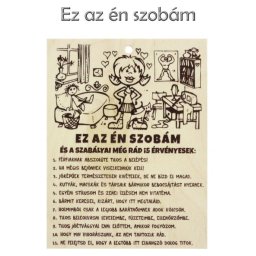 Fatábla Ez az én szobám lány 13,5x17,5cm FT014 - Tréfás fatábla