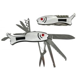 Hal alakú zsebkés 11 funkciós 10cm 6544