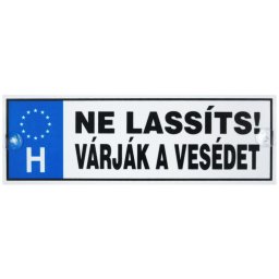 Ne lassíts... 11 - Tréfás rendszámtábla