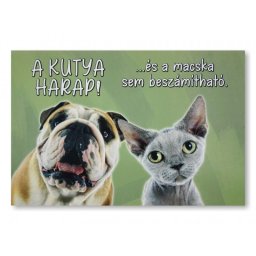 Színes Tréfás Lábtörlő A kutya harap ...és a macska sem beszámítható 60x40cm 04871