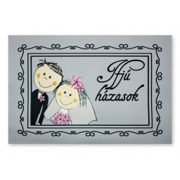 Színes Tréfás Lábtörlő Ifjú házasok 60x40cm 04873