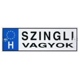 Szingli vagyok 15 - Tréfás rendszámtábla