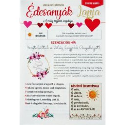 Újság Édesanyák Lapja 16x23cm 8 oldalas PDUJSAG002 - Tréfás Szülinapi újság