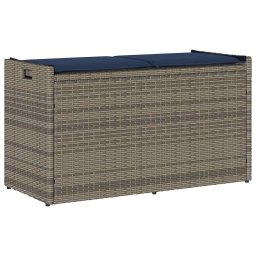 vidaXL szürke polyrattan kültéri tárolópad párnával 100 cm