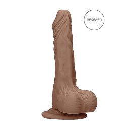 RealRock Dong 10 - élethű, herés dildó (25 cm) - sötét natúr