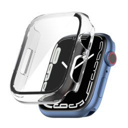Műanyag tok védőüveggel Apple Watch 9 / 8 / 7 (45mm) átlátszóhoz