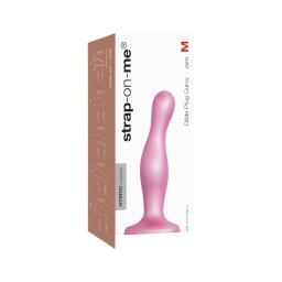 Strap-on-me Curvy M - hullámos, tapadókorongos dildó (pink)