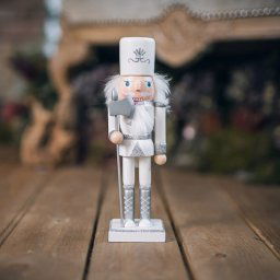 Karácsonyi diótörő figura fehér/ezüst 25 cm - 4 féle