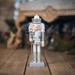 Karácsonyi diótörő figura fehér/ezüst 25 cm - 4 féle