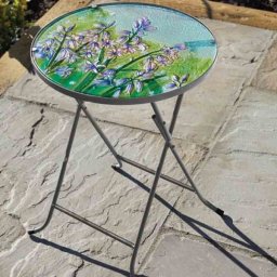 Kerti harangvirág mintázatú üveg asztal 50 cm