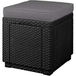 Keter Cube polyrattan kerti taburett - grafit