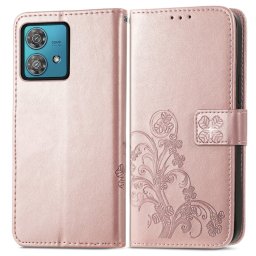 ART FLOWER S pénztárca tok Motorola Edge 40 Neo világos rózsaszínhez