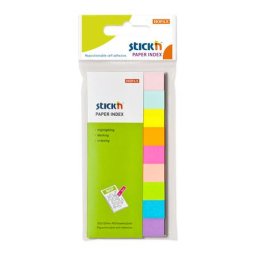 STICK N Jelölőcímke, papír, 9x50 lap, 50x12 mm, STICK N, neon és pasztell mix