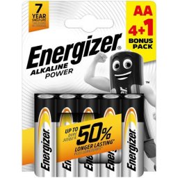 ENERGIZER Elem, AA ceruza, 4+1 db, ENERGIZER "Alkaline Power"