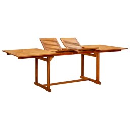 vidaXL tömör akácfa kerti étkezőasztal (150-200) x 100 x 75 cm