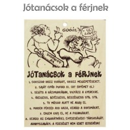 Fatábla Jótanácsok a férjnek 13,5x17,5cm FT007 - Tréfás fatábla