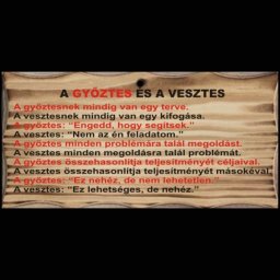 Győztes és vesztes - Tréfás fatábla