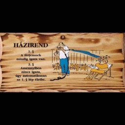 Házirend/férj - Tréfás fatábla
