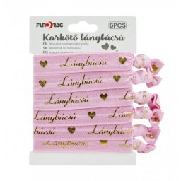 Karkötő lánybúcsú rózsaszín/arany 6db 623515