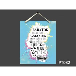 Papírtábla PT032 A barátok olyanok mint az angyalok 21x26cm - Falikép