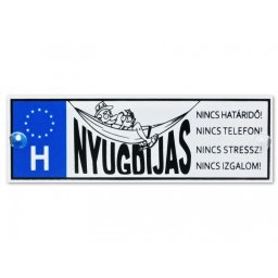 Rendszámtábla Nyugdíjas nincs határidő 33x11cm DR050 - Tréfás rendszámtábla