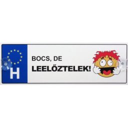 Tréfás Rendszám Bocs, de leelőztelek 05118