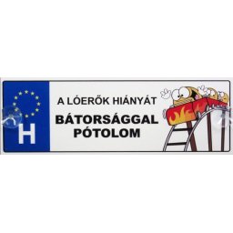 Tréfás Rendszámtábla A lóerők hiányát bátorsággal pótolom 05126