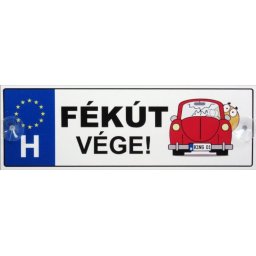 Tréfás Rendszámtábla Fékút vége 05122