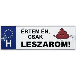 Tréfás Rendszámtábla Leszarom 05105