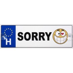Tréfás Rendszámtábla Sorry 05127