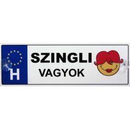 Tréfás Rendszámtábla Szingli vagyok 05121