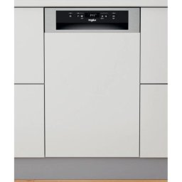 Whirlpool WSBC 3M27 X Beépíthető mosogatógép, 10 teríték,9 L,6 prog.,47 dB,E,Alsó kosár,45 cm,Digit.kijelző,Automatikus ajtó
