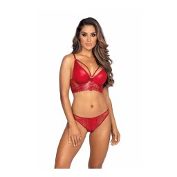 Axami Soft - piros latex melltartó, csillogó hímzéssel